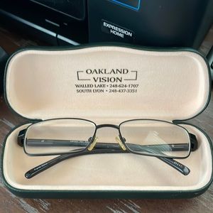 Camelot men milo graphite full rim rectangular eyeglasses with a no brand case